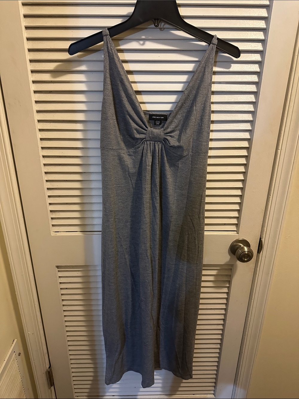Jones New York Heather Gray Maxi Dress with Twist Front